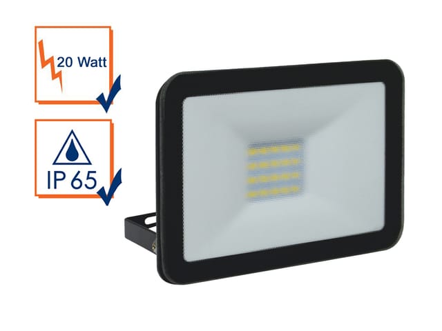 20 Watt Led Strahler Alu, 5000 Kelvin Neutralweiß, Ip65, 12x16cm