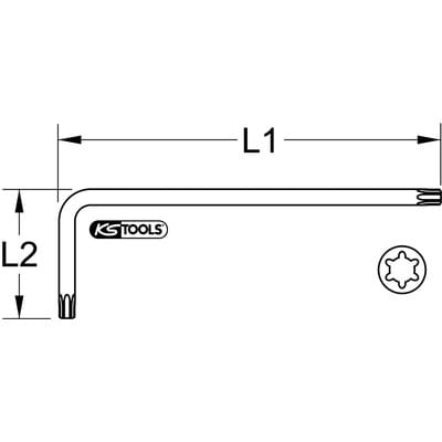 Ks-tools 151.4508 Ribe-winkelstiftschlüssel, Xl, M 18
