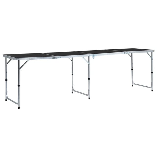Klappbarer Campingtisch Grau Aluminium 240 X 60 Cm Vidaxl