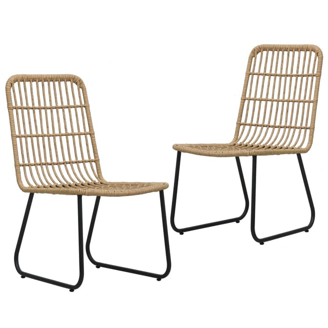 Gartenstühle 2 Stk. Poly Rattan Eiche Vidaxl