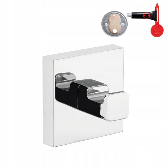 Deluxxe Handtuchhaken, Verchromt - Bad-haken Zur Wandbefestigung Ohne Bohren, Inkl. Klebelösung - 39 Mm X 50 Mm X 50 Mm - Tesa