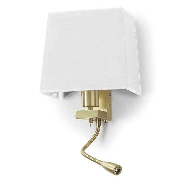 Wandleuchte Lesertilt Firenze Usb E27 60w+led Smd 3w 240lm Cri80 3000k Mattgold