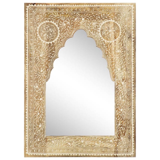 Spiegel Handbemalt 40 X 55 Cm Massivholz Mango Vidaxl