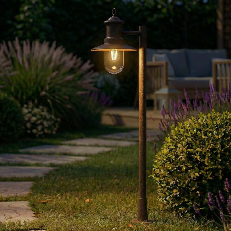 [gebraucht] B-ware Lindby Wegeleuchte Eloretta Led Gartenlampe Rost Stahl 110cm Ip44 E27 Dimmbar