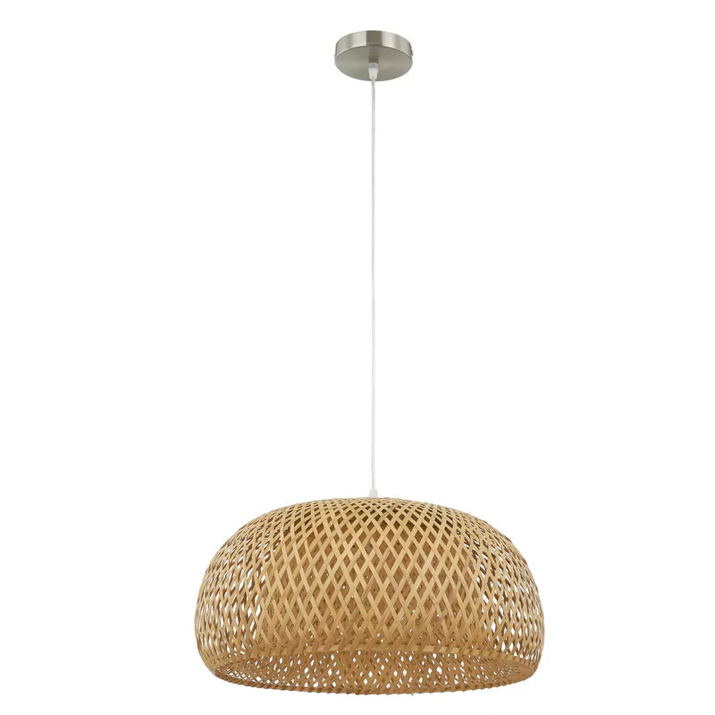 [neuwertig] B-ware Lindby Hängeleuchte Jadwiga Ø45cm Bambus E27 Pendelleuchte Lichtquelle Dimmbar