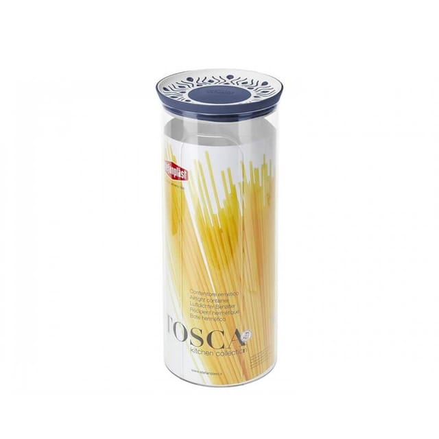 Rundes Weiß/blaues Tosca-glas 2,2 L Stefanplast