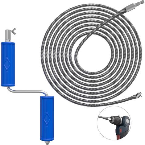 M Abflussspirale – 6 Mm Durchmesser – Spiralreinigung Mit Elektrischen Und Manuellen Adaptern – Flexible Stange