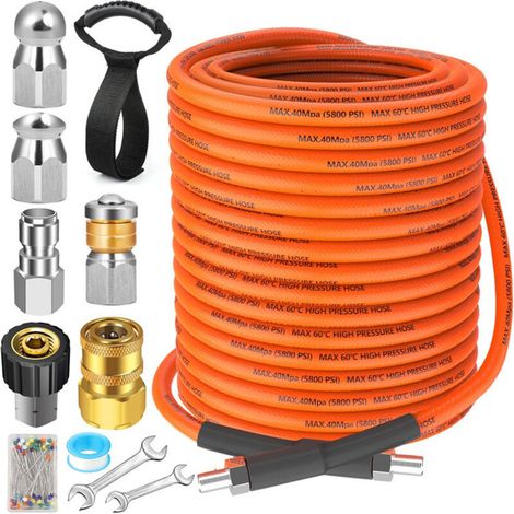 Hochwertiger 15 M Langer 5800 Psi Abflussreinigungsschlauch Mit 3 Düsen, Hochdruckreiniger-schlauch Zur Abflussreinigung