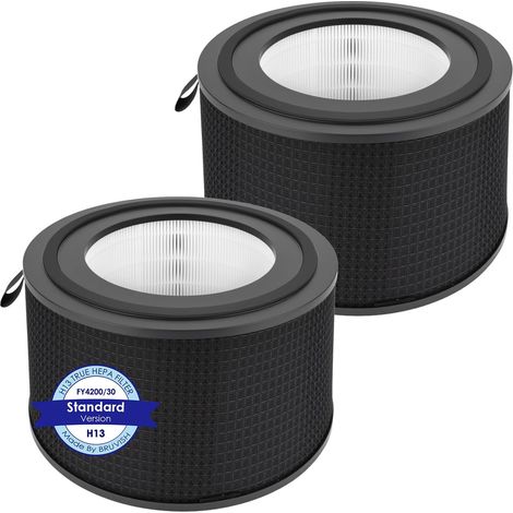 (2 Stück) Fy4200 Ersatz-hepa-filter, Kompatibel Mit Philips Luftreinigern Der Serie 4200 Ac4220 Und Ac4221, Ac4221/11, H13 True Hepa-filter, 4-in-1-filter, Aktivkohlefilter