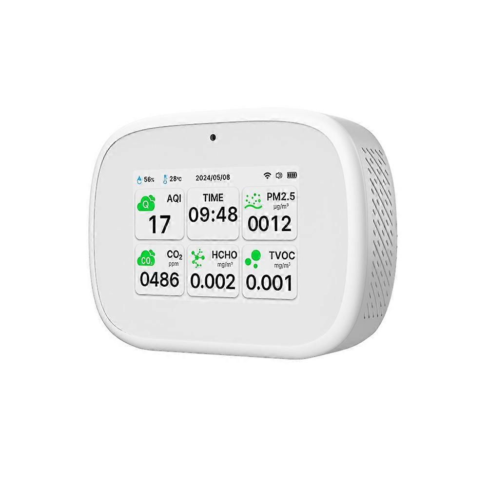 Moniteur De Qualité De L'Air Tuya Wifi 10-en-1 : Test De L'Iqa/co₂/tvoc/hcho/pm2.5/pm1.0/pm10/température/humidité/heure En Intérieur