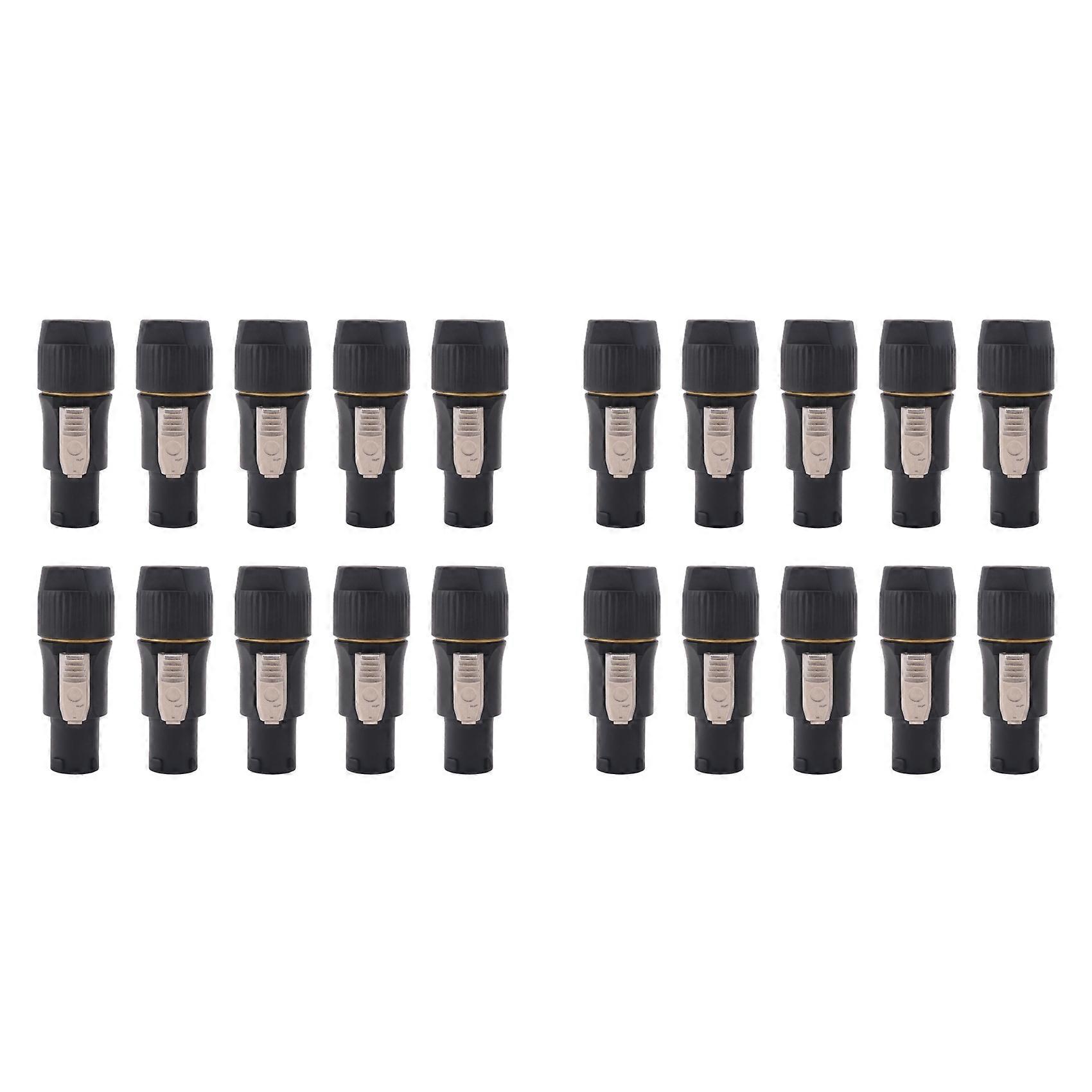 Lot De 20 Connecteurs Femelles À Verrouillage 3 Broches Nac3fx-w Nac3mx-w, Matériau Pa66, Indice De Protection Ip65.