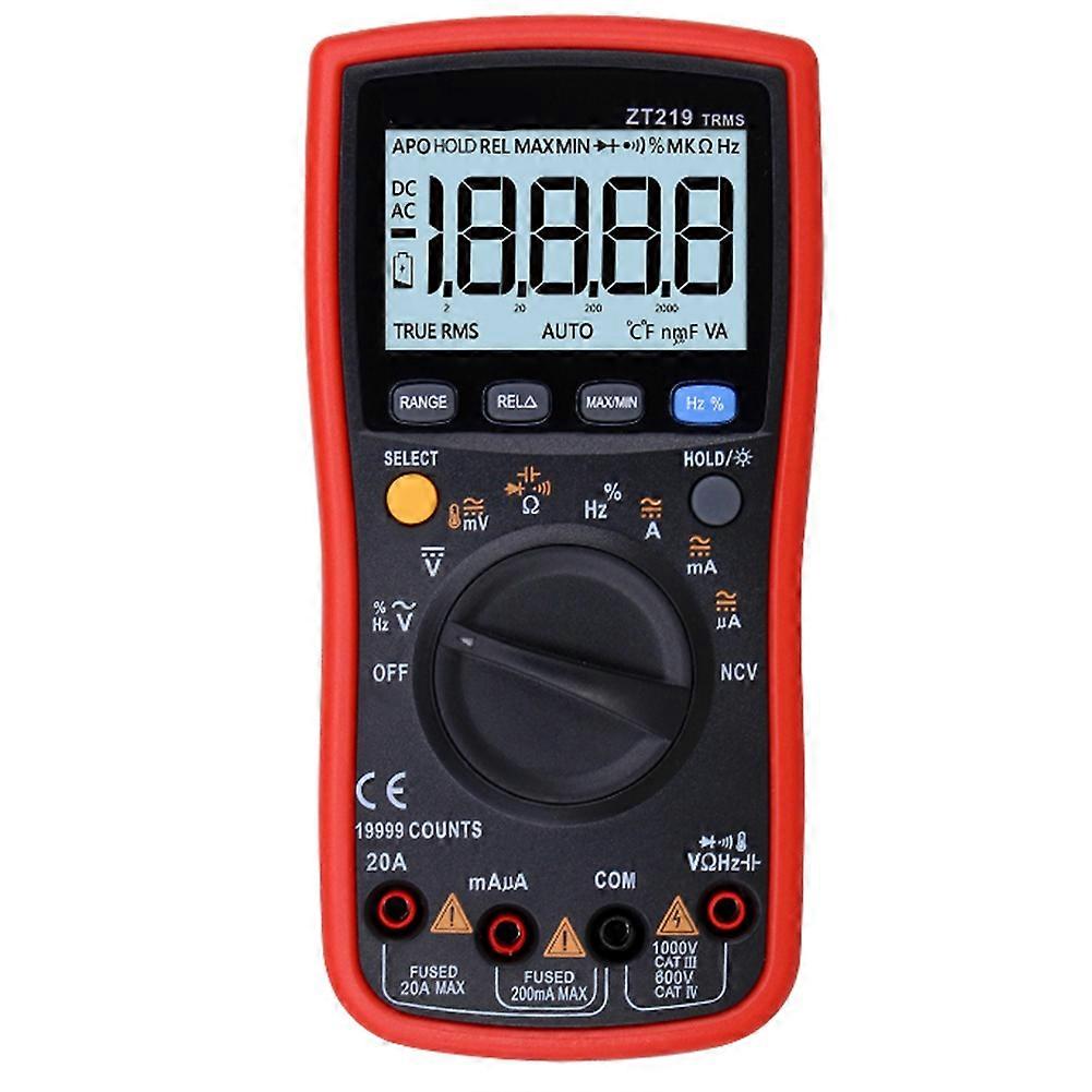 Multimètre Numérique Zt219, 19 999 Points, Mesure Rms Vraie, Testeur De Transistors, Condensateurs Et Ncv Pour Applications Automobiles, Instrument De Mesure Professionnel