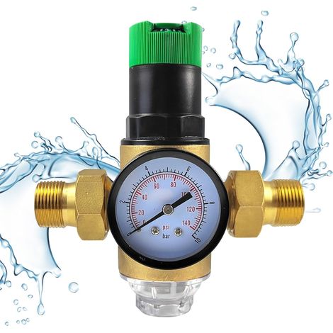 1/2" Einstellbarer Druckminderer, Mit Filter Und Manometer, Für Haushalte Und Fabriken