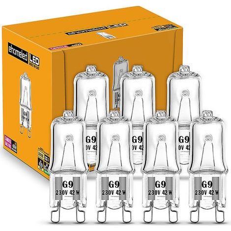 10 G9 28w/40w Dimmbare Halogenlampen, 370 Lumen, Energieklasse C