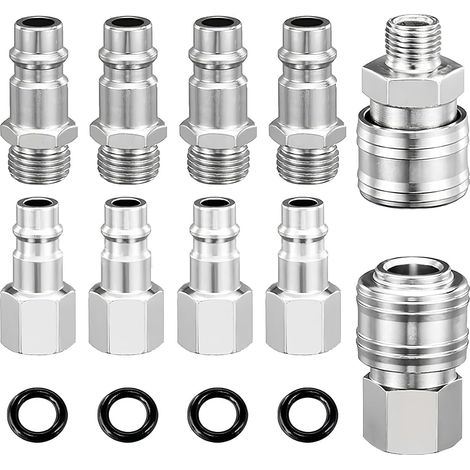 10 Stück Druckluft-schnellkupplung, 1/4 Zoll Bsp, Europäischer Pneumatischer Schnellkupplungsschlauch, Luftkompressor, Europäisches Luftkompressor-spitzenzubehör Für Pneumatische Werkzeuge