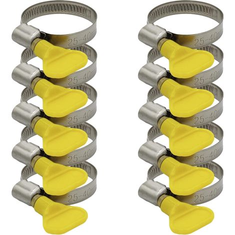 10 Stück Edelstahl-schlauchklemmen 25–40 Mm Mit 9 Mm Band, Edelstahl-schlauchklemmen In Industriequalität Für Schwimmbadschlauch, Sandfilteranlage, Teich Und Gartenschlauch (25–