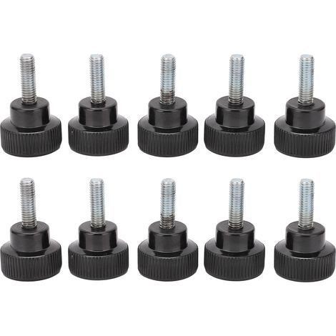 10 Stück Rundkopf-rändel-handschrauben, Spannmutter, Schwarz, M6 X 25 X 20