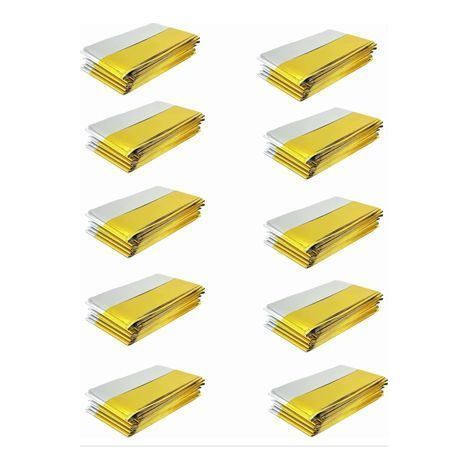 10 Stück Überlebensdecke, 210 Cm X 160 Cm, Extra Große Überlebensdecke, Silber-gold-decke, Erste-hilfe-thermo-überlebensset Für Biwak, Camping, Survivalismus