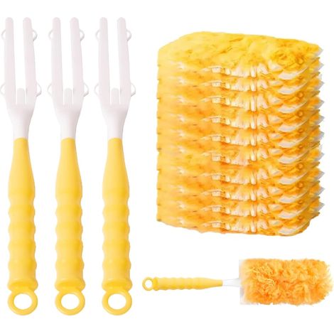 10-teiliger Staubwedel, Effektiver Staub, 3d-staubwedel Mit 3 Staubfanggriffen, Starke Absorption, Mikrofaser-staubwedel, Geeignet Zum Reinigen Von Möbeln, Computerbildschirmen