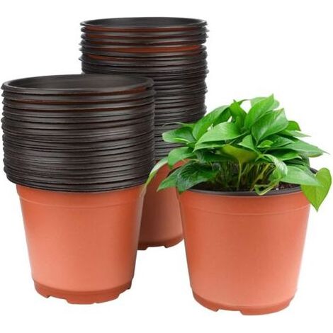 100 Stück 15 Cm Blumentöpfe, Setzlingstöpfe Für Den Außenbereich, Pflanztöpfe Aus Kunststoff, Pflanztöpfe, Setzlingstöpfe Für Den Innenbereich, Rot-braun