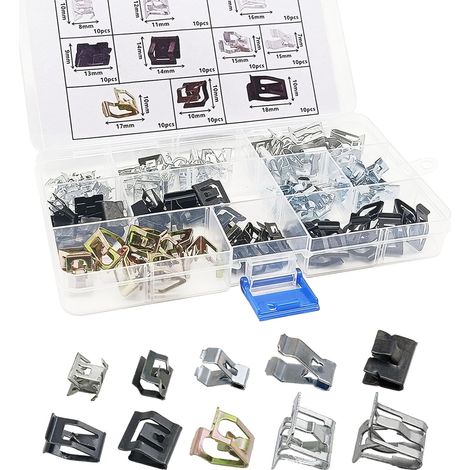 100 Stück 10 Größen U-clips Für Autoverkleidung 4a0-867-276a, Kompatibel Mit Vw Und Audi