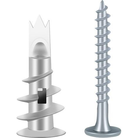 100 Stück Metallschrauben Und Dübel, Gipskartondübel, Selbstbohrende Dübel, Placo-dübel Mit Schrauben, Gipskarton-fliesendübel, Für Selbstgemachte Gipskarton-befestigungen – Liaiki