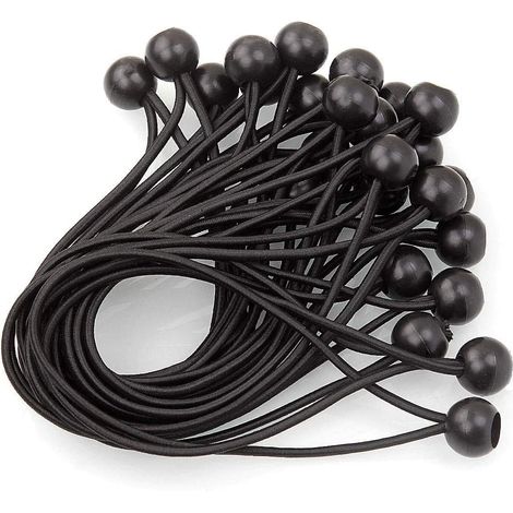 100 Stück Elastische Gummispanner Mit Kugel, Elastisches Bungee Für Planen, Planenspanner Für Zelte, Planen, Poster, Camping, Vorhänge, Verlängerungsgeschirr – 200 Mm