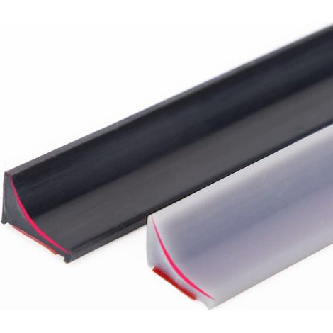 100 Cm Schwarze Duschbarriere, Weicher Silikon-überlaufschutz, Anti-überlauf-kleber, Italienische Duschschwellenstange, Faltbare Duschtürdichtung Und Wasserdichtes Rückhaltesystem