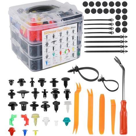 1000 Stück Auto-clips, Auto-niet-clips, Kunststoff-auto-niet-clips Für Türverkleidungen, Mit Aufbewahrungsbox Und Entfernungswerkzeug, Geeignet Für Kfz-werkstätten Und Reparaturen