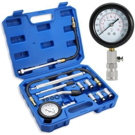 11-teiliges Kompressionstester-set Für Benzinmotoren, 0–300 Psi/0–20 Bar, Kompressionstester Für Benzinmotoren, Kompressionsmanometer