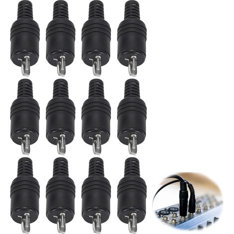 12 Stück 2-poliger Lautsprecherstecker, Lötfreier Din-schraub-audiostecker, Schwarze Hifi-buchse Für Lautsprecherkabel Und Verstärker-reparatur, Kompatibel Mit Altem Audiosystem