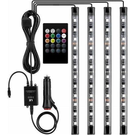 12-v-autoinnenbeleuchtung – Set Mit 4 3 M Langen Rgb-led-streifen – Fernbedienung – Wasserdichte Beleuchtung Für Zigarettenanzünder