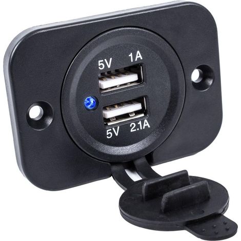 12/24 V Dual-usb-unterputzsteckdose, 2,1 A, 5 V, Geeignet Für Wohnwagen, Wohnmobil, Auto, Boot, Lkw