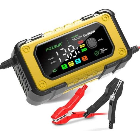 12v/24v Intelligentes Batterieladegerät, Mehrfachreparaturschutz Für Auto, Lkw/agm/gel/nass/sla,gelb