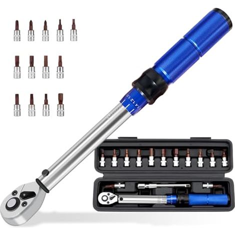 15-teiliges Fahrrad-drehmomentschlüssel-set, 2–24 Nm (1/4 Zoll) Inbusschlüssel Zum Wechseln Von Reifen Und Motorrädern, Mit Aufbewahrungskoffer.