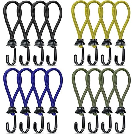 16 Stück 15 Cm Bungee-bungee-bungee-bungee-seile Mit Haken, Gummi-bungee-gurte Für Zelte, Planen Und Markisen