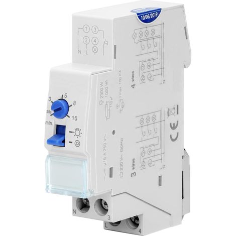 16-a-treppenhaus-elektroprogrammierer Für 3- Oder 4-draht-installation 1 Modul Für Th-35-mm-din-schienen-timer Für Flurbeleuchtung Funktioniert Mit Led-maximallast 2300 W