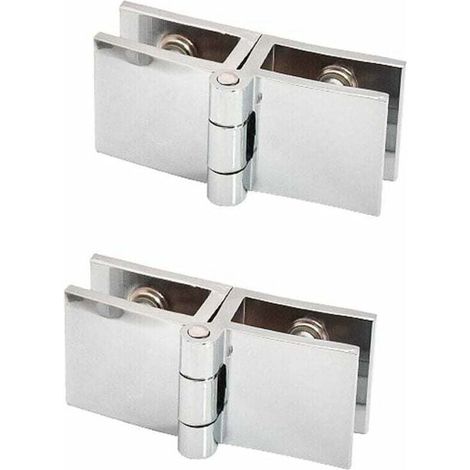 2 Stück 180-grad-glastür-clip-scharnier Ohne Bohren Von Glas-glasscharnieren Für Glasstärke 5 Mm – 8 Mm