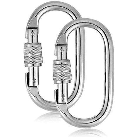2 Stück 25kn Kletterkarabiner, O-lock-karabiner Mit Spannern, Geeignet Zum Klettern, Abseilen, Wasserflaschen