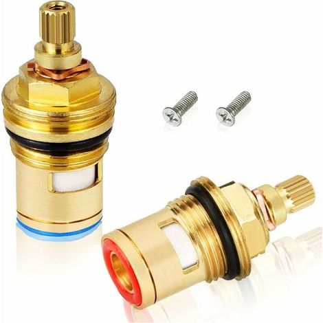 2 Stück Keramik-scheibenkopf, Universelle Ersatz-keramikkartuschen 1/2 Für Vierteldreh-wasserhahn, 20 Kerben X 53 Mm, Für Küche, Badezimmer (heiß Und Kalt)