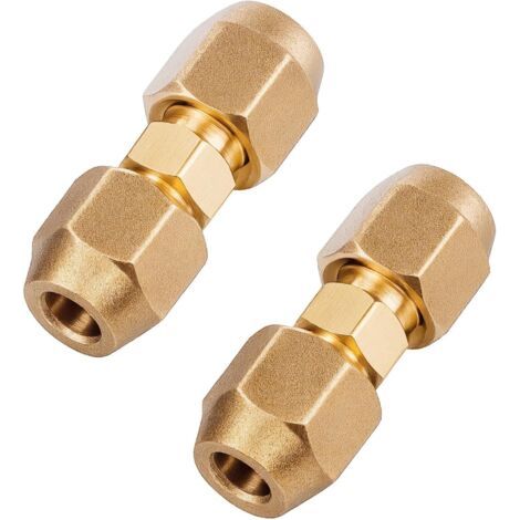 2 Stück Kälteanschluss-anschlussstück, 1/4 Kühl-anschlussstück Für Kupferrohre, Kältemittel-rohrverschraubungen, Klimaanlagen-adapter, Messingmutter + Messing-anschlussstück M