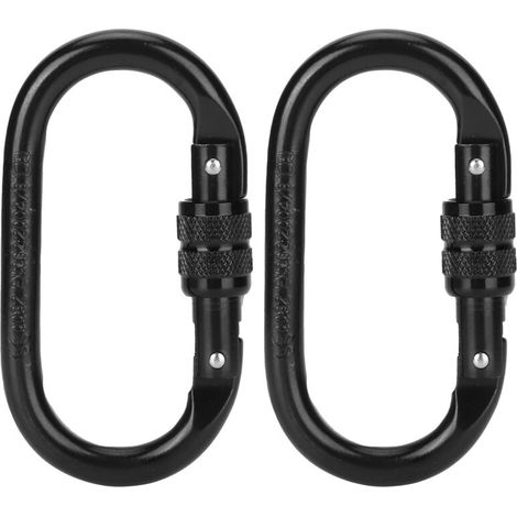 2 Stück O-förmiger Karabiner Aus Legiertem Stahl Zum Sicheren Einhaken Beim Wandern, Klettern, Camping