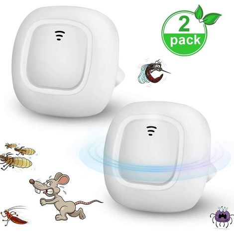 2 Stück Ultraschall-mückenschutzstecker, Geruchlos Und Ungiftig, Vertreibt Mücken, Insekten, Nagetiere, Ameisen, Mäuse, Kratzbäume, Spinnen, Weiß.