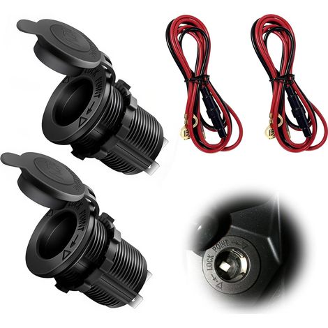 2 Stück Wasserdichte Zigarettenanzünder-steckdose, 12 V, 24 V, Marine-zigarettenanzünder Mit 1 M Kabel, Wasserdichte Gleichstrom-steckdose Mit Staubschutzkappe, Zubehör Für Auto, Motorrad, Boot, Campi