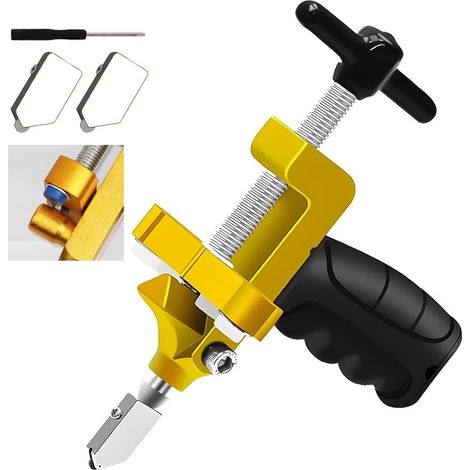 2-in-1-glasschneidewerkzeug-set, Tragbares Handgefertigtes Wolfram-glasmesser Mit 2 Bonus-wolframklingen Und Schraubendreher