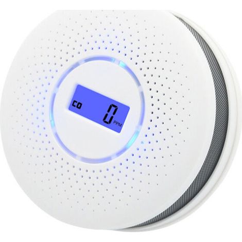 2-in-1-gaserkennung Mit Lcd-display, Kohlenmonoxid- Und Rauchmelder, Stabil Und Empfindlich/ton- Und Lichtaufforderung/alarm Bei Niedrigem Batteriestand/speicherfunktion, Batteriebetrieben, E