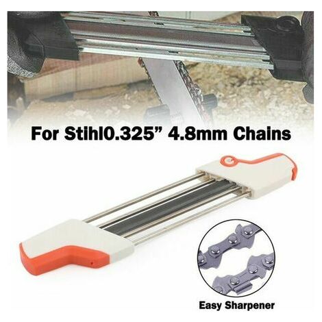 2-in-1-kettensägenschärfer, Einfach Zu Schärfende Schleifwerkzeuge Für Stihl, Feile Und Tiefenmesser In Einem, Ergonomisches Werkzeug (weiß Und Orange), 4,8 Mm Stol