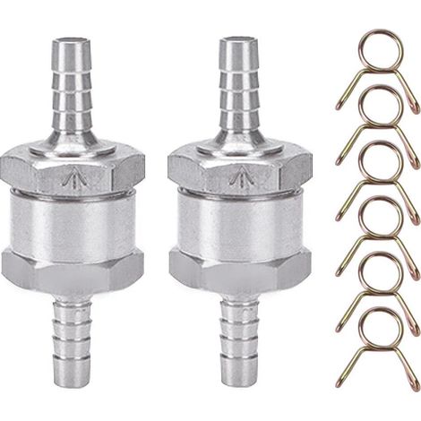 2-teiliges Rückschlagventil, 6-mm-aluminium-kraftstoffrückschlagventil, Mit 6 Federklammern, Für Benzin-diesel-vergaser-niederdruck-kraftstoffsysteme