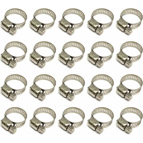 20 Stück Rohrschlauchschelle, Verstellbare Schlauchschelle 12–20 Mm, Schlauchschelle Aus Edelstahl 304, Metallschlauchschelle, Für Schlauch, Hausgas, Familienwasserleitung, Kabel, Wasserhahn