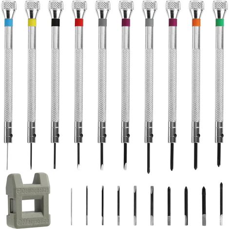 21-teiliges Uhrmacher-präzisions-schraubendreher-set, 0,6–1,6 Mm, Juweliere, Uhren, Brillen, Uhren, Schmuck, Reparaturwerkzeuge (10 Schraubendreher, 10 Bit, 1 Entmagnetisierer)